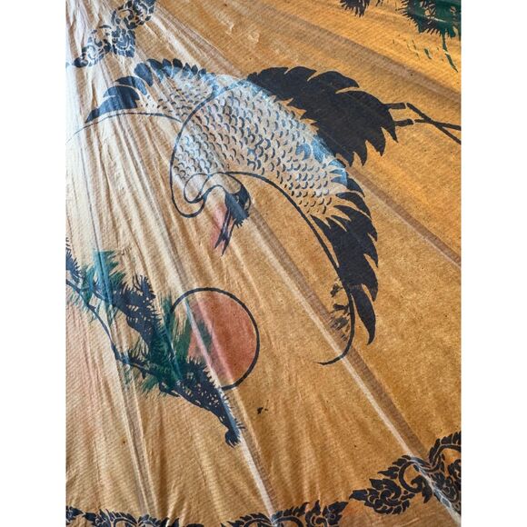 Stunning 1940's vintage Bamboo Japanese paper Umbrella NO breaks must see - Picture 8 of 8